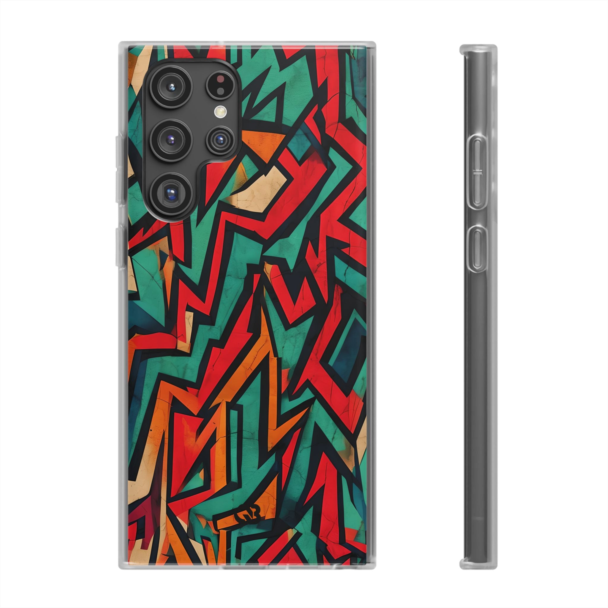 Jagged Teal Static · Soft Handyhülle für Samsung