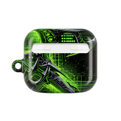 Cyber Sigil Grid · Hard Case for AirPods & AirPods Pro · Green