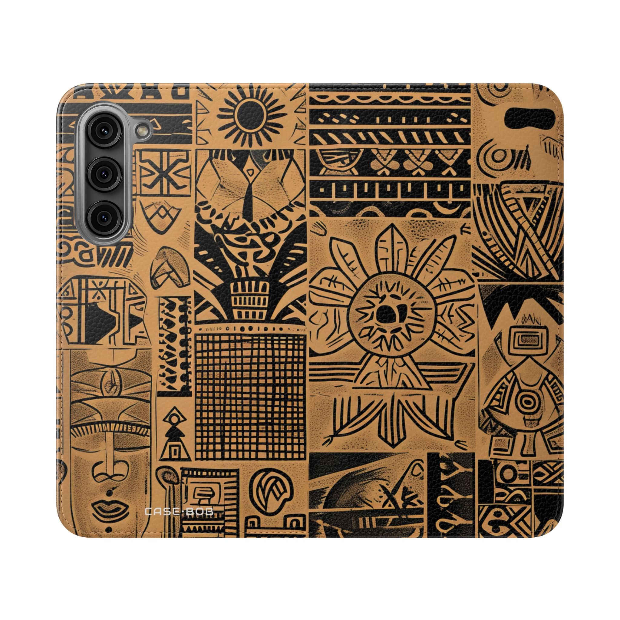 Celestial Faces Brown - Samsung S23+ Case - Wallet