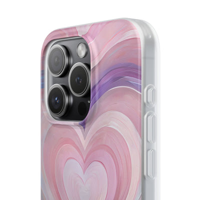 Lavender Pulse Hearts · Soft Mobilskal för iPhone