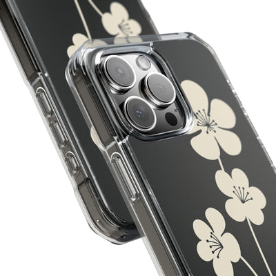 Black Impact MagSafe Phone Case for iPhone - Obsidian Cream Bloom