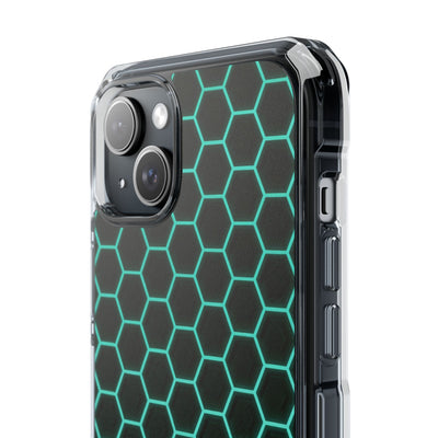 Neon Hex Spectrum · Clear Impact Magnetic Phone Case for iPhone · Teal