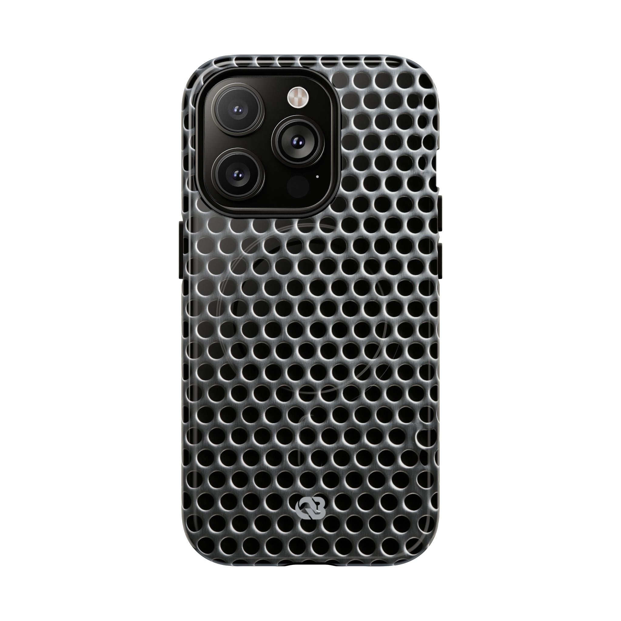Silver Tough 2.0 Magsafe Phone Case for iPhone - Brutalist Steel Mesh