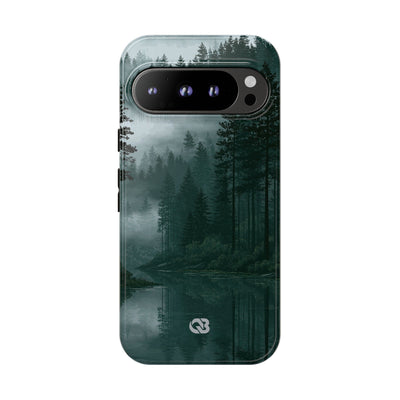 Green Tough Phone Case for Google Pixel - Misty Evergreen Mirror