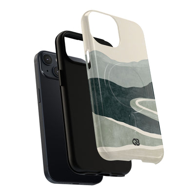 Green Tough 2.0 Magsafe Phone Case for iPhone - Misty Sage Valley
