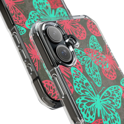 Electric Papillon · Clear Impact Magnetic Phone Case for iPhone · Pink