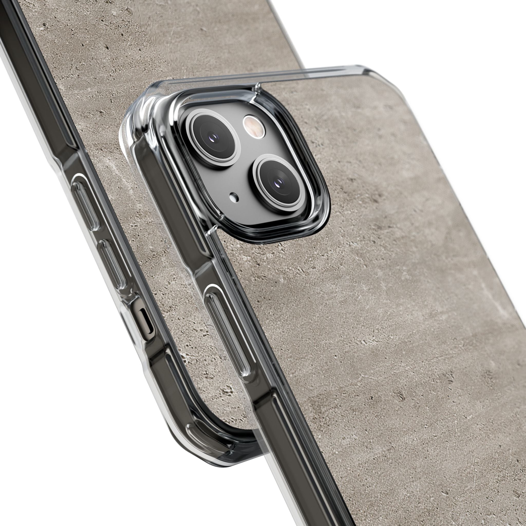 Grey Impact MagSafe Phone Case for iPhone - Brutalist Stone Grit