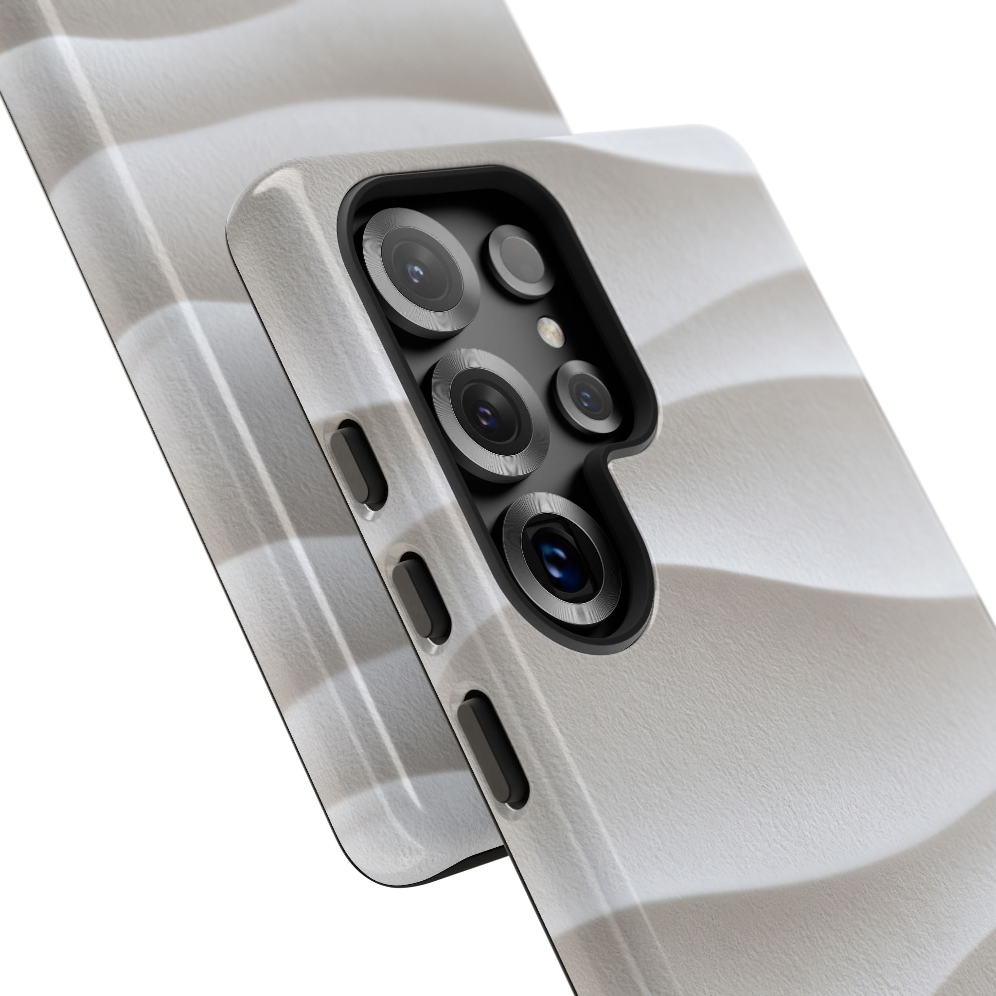 White Tough Phone Case for Samsung - Arctic Flow Ridges