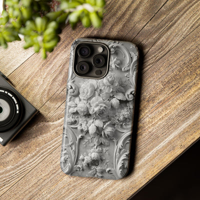 Rococo Marble Rose · Tough Phone Case for iPhone · White
