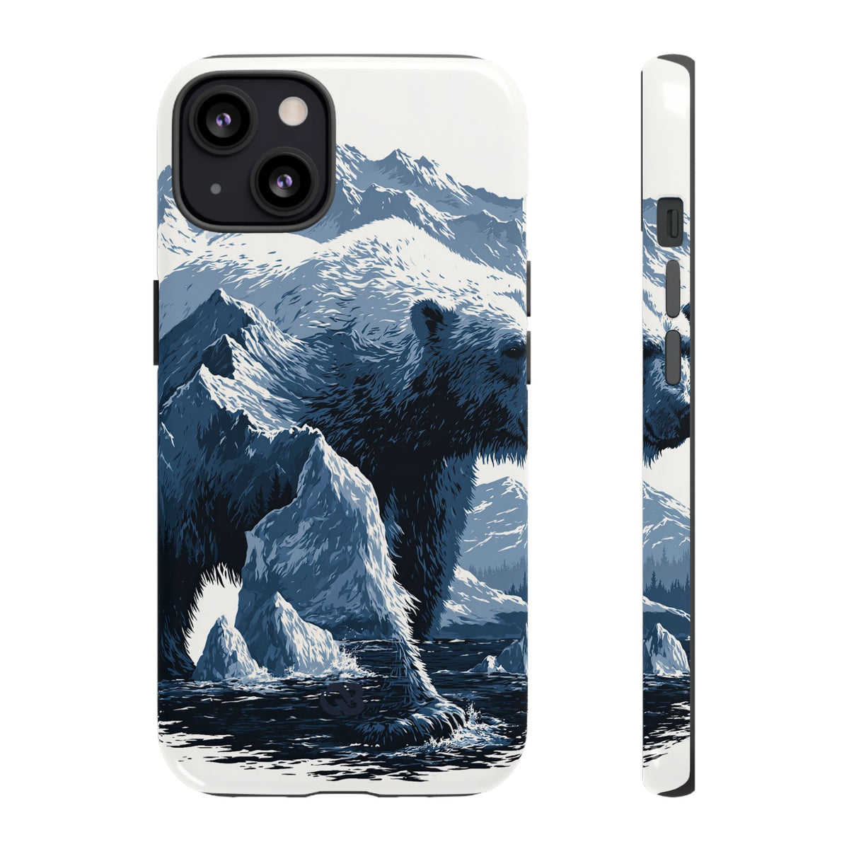 Fjord Summit Bear · Tough Phone Case for iPhone · Blue