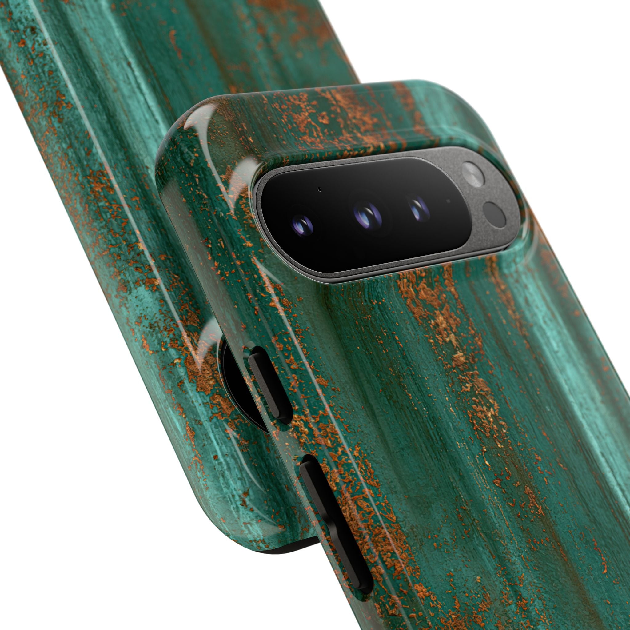 Teal Tough Phone Case for Google Pixel - Verdigris Copper Siding