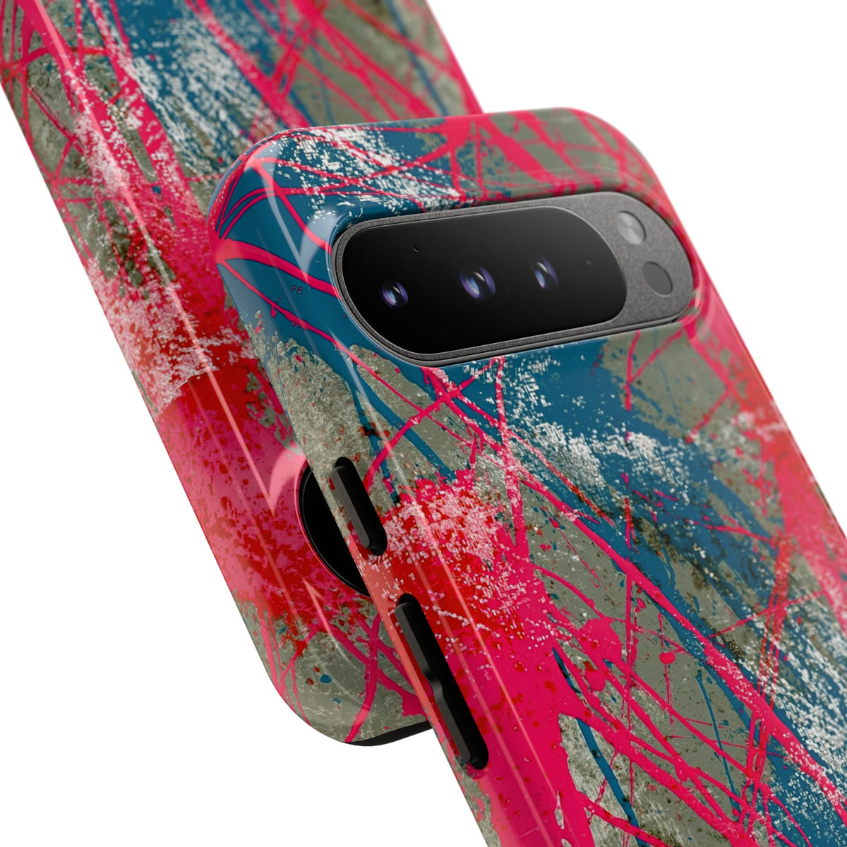 Neon Static Drip · Tough Phone Case for Pixel ·  Pink