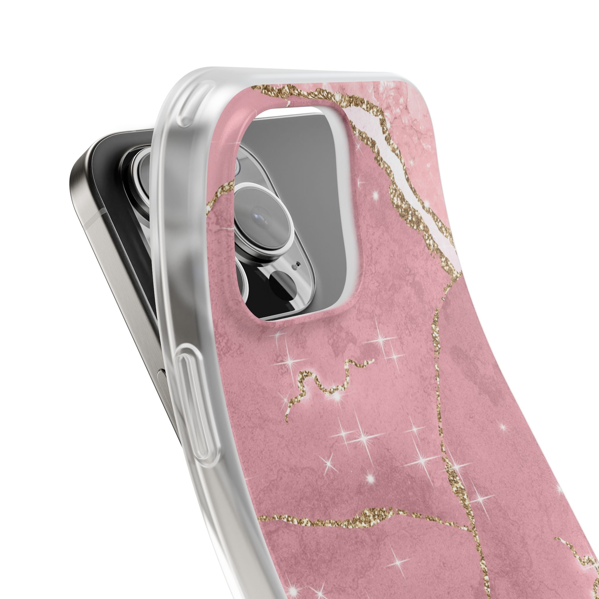 Rose Sparkle Marble · Soft Coque de téléphone pour iPhone