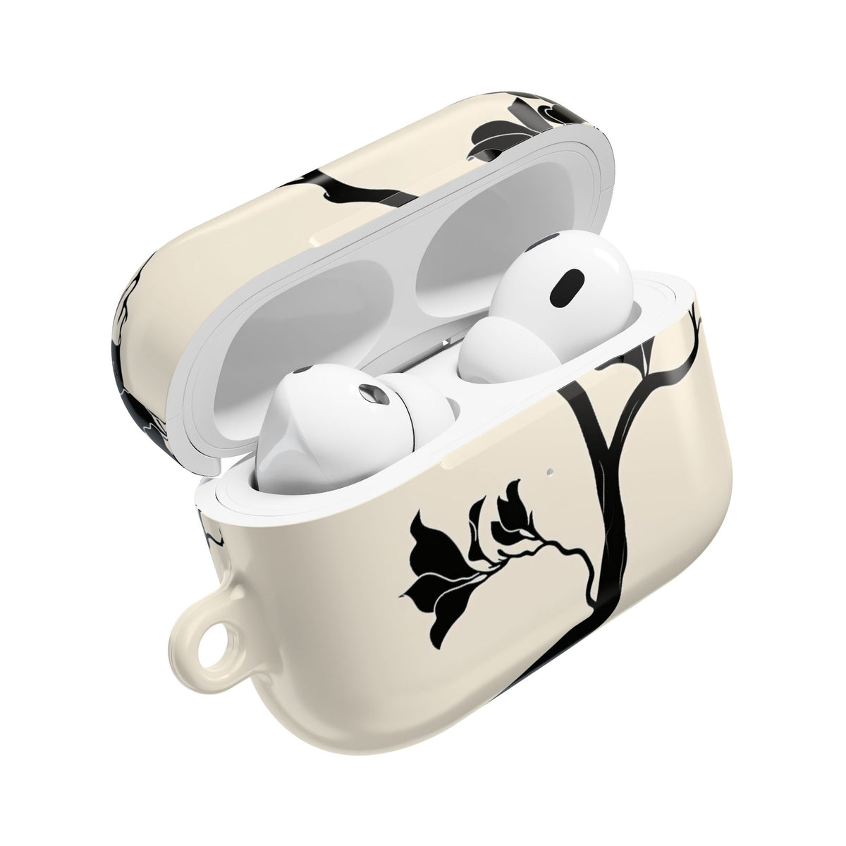 Ebony Magnolia · Hard Case for AirPods & AirPods Pro · Beige