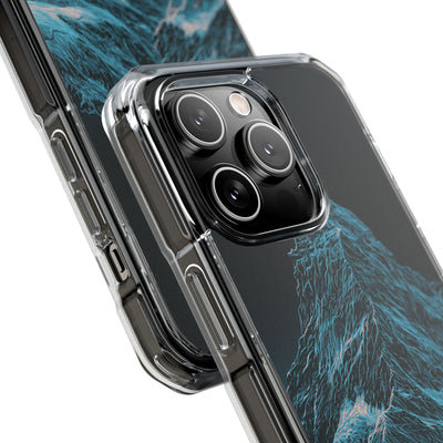 Glacial Alpine Peak · Clear Impact Magnetic Phone Case for iPhone · Blue