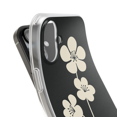 Black Lite Phone Case for iPhone - Obsidian Cream Bloom