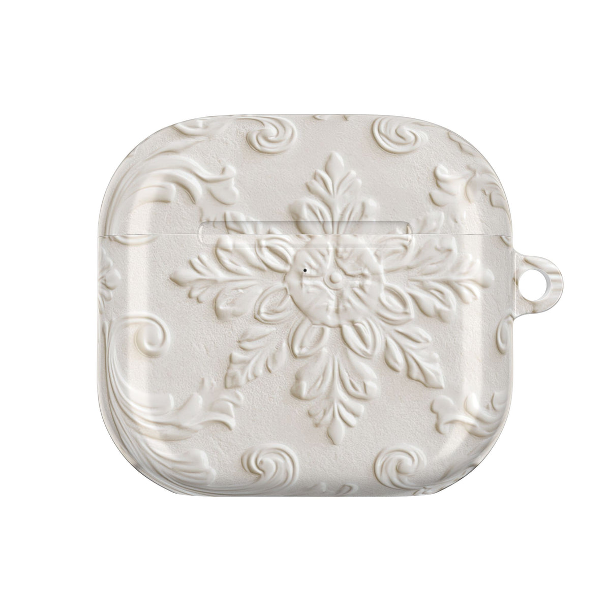 Ivory Baroque Relief · Hard Case for AirPods & AirPods Pro · White