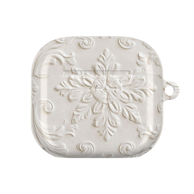 Ivory Baroque Relief · Hard Case for AirPods & AirPods Pro · White