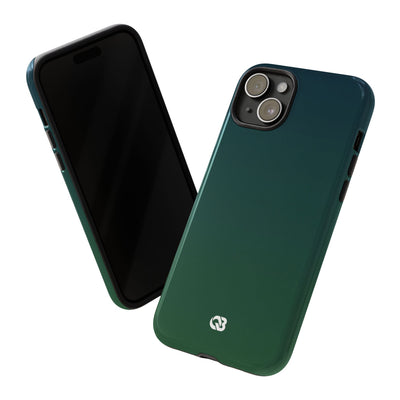 Green Tough Phone Case for iPhone - Midnight Pine Horizon