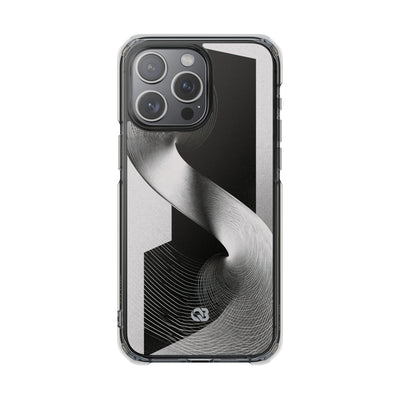 Grey Impact MagSafe Phone Case for iPhone - Obsidian Moiré Wave