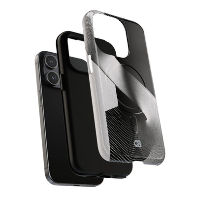 Grey Tough 2.0 Magsafe Phone Case for iPhone - Obsidian Moiré Wave