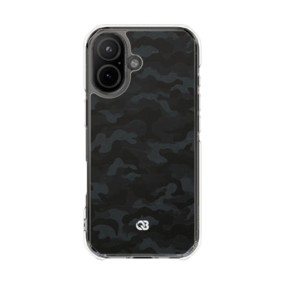 Blackout Urban Camo · Clear Impact Magnetic Phone Case for iPhone · Black