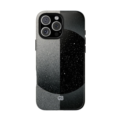 Black Tough Phone Case for iPhone - Lunar Static Orbit