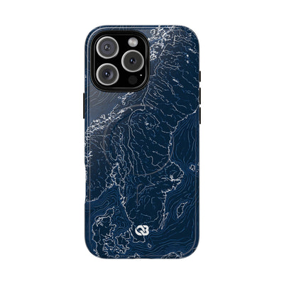 Nordic Contour Chart · Tough 2.0 Magnetic Phone Case for iPhone · Blue