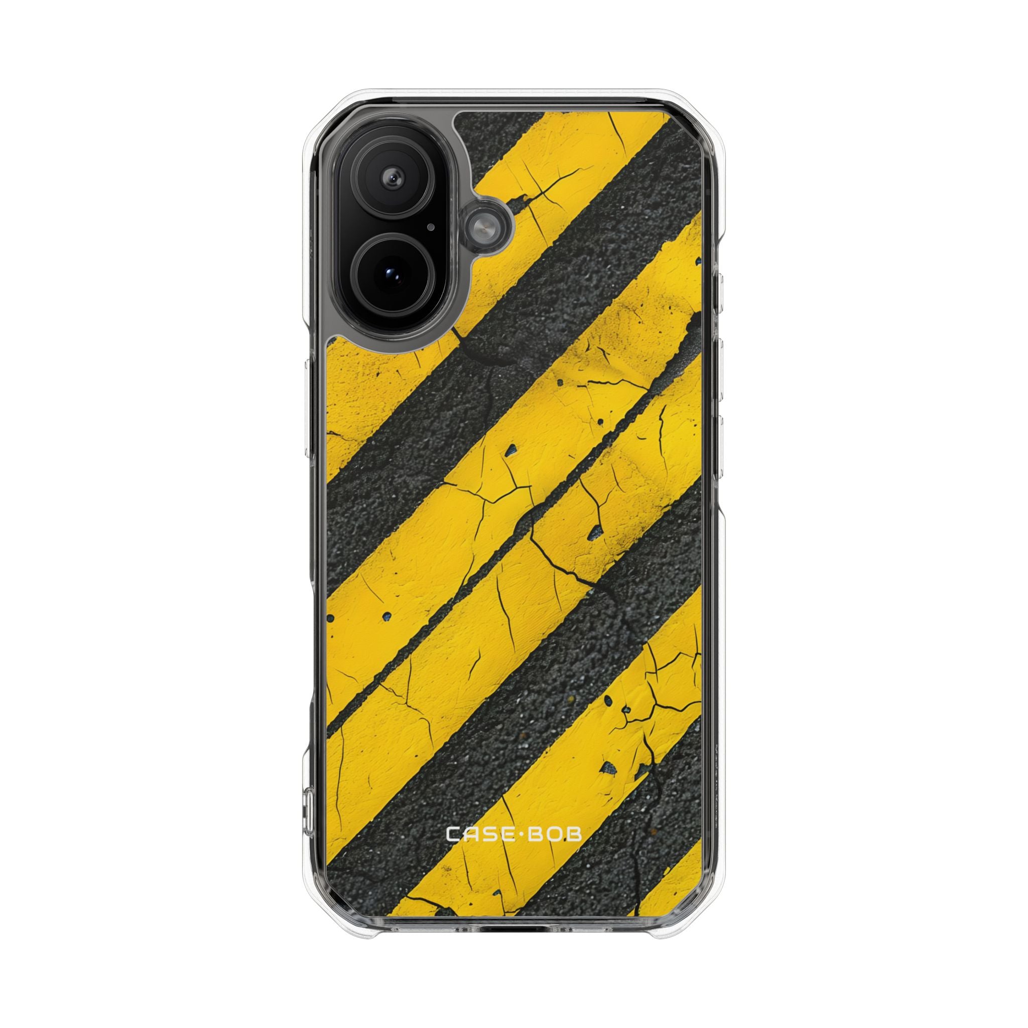 Cracked Hazard Stripes iPhone 17 Case - Impact