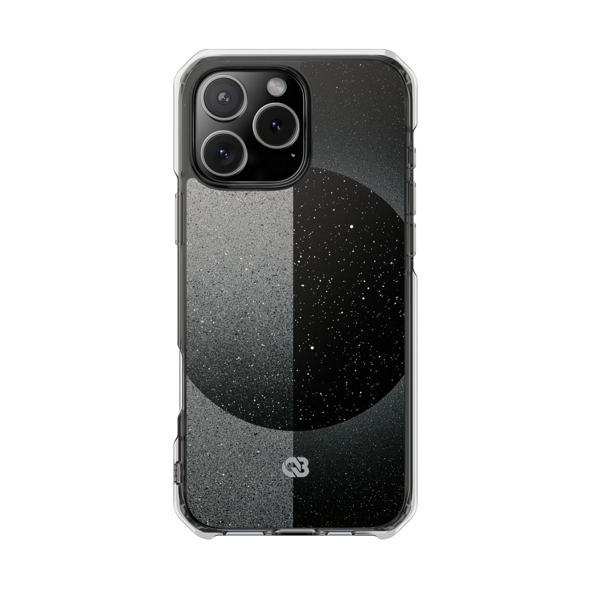 Black Impact MagSafe Phone Case for iPhone - Lunar Static Orbit