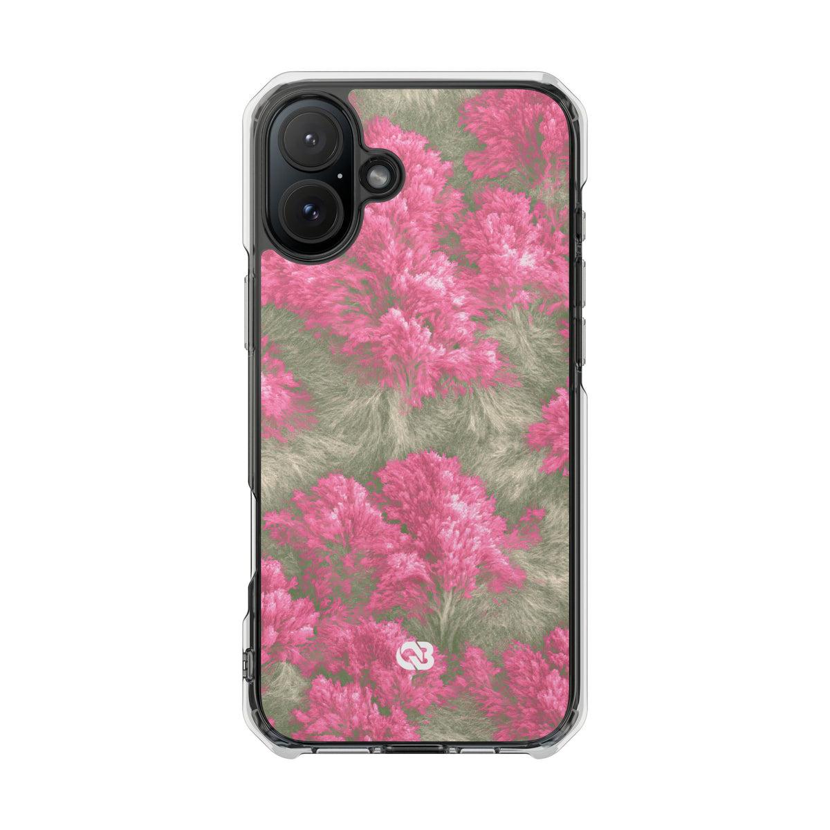 Digital Blossom · Clear Impact Magnetic Phone Case for iPhone · Pink