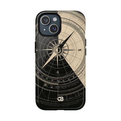 Beige Tough 2.0 Magsafe Phone Case for iPhone - Obsidian Nautical Blueprint