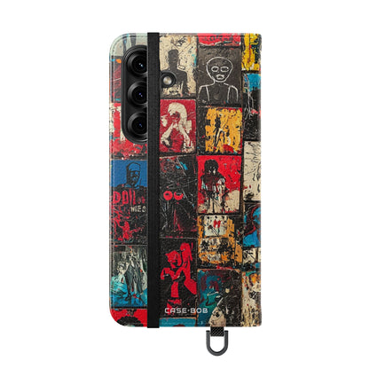 Portrait Grid Crimson - Samsung S25 Case - Wallet