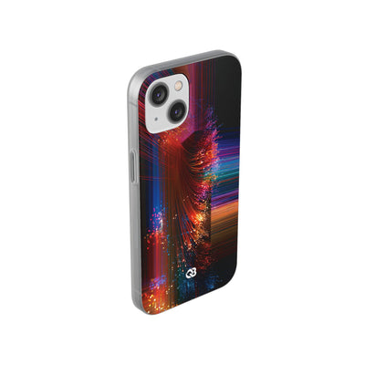 Black Lite Phone Case for iPhone - Cyber Optic Streak