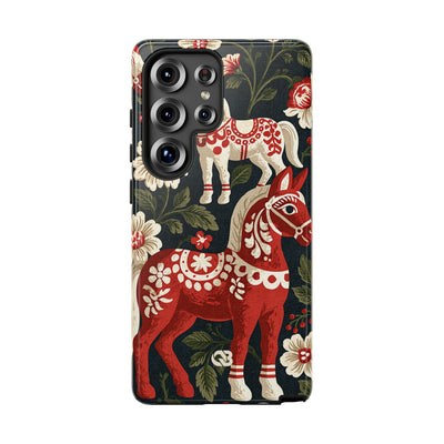 Nordic Dala Meadow · Tough Phone Case for Samsung · Red