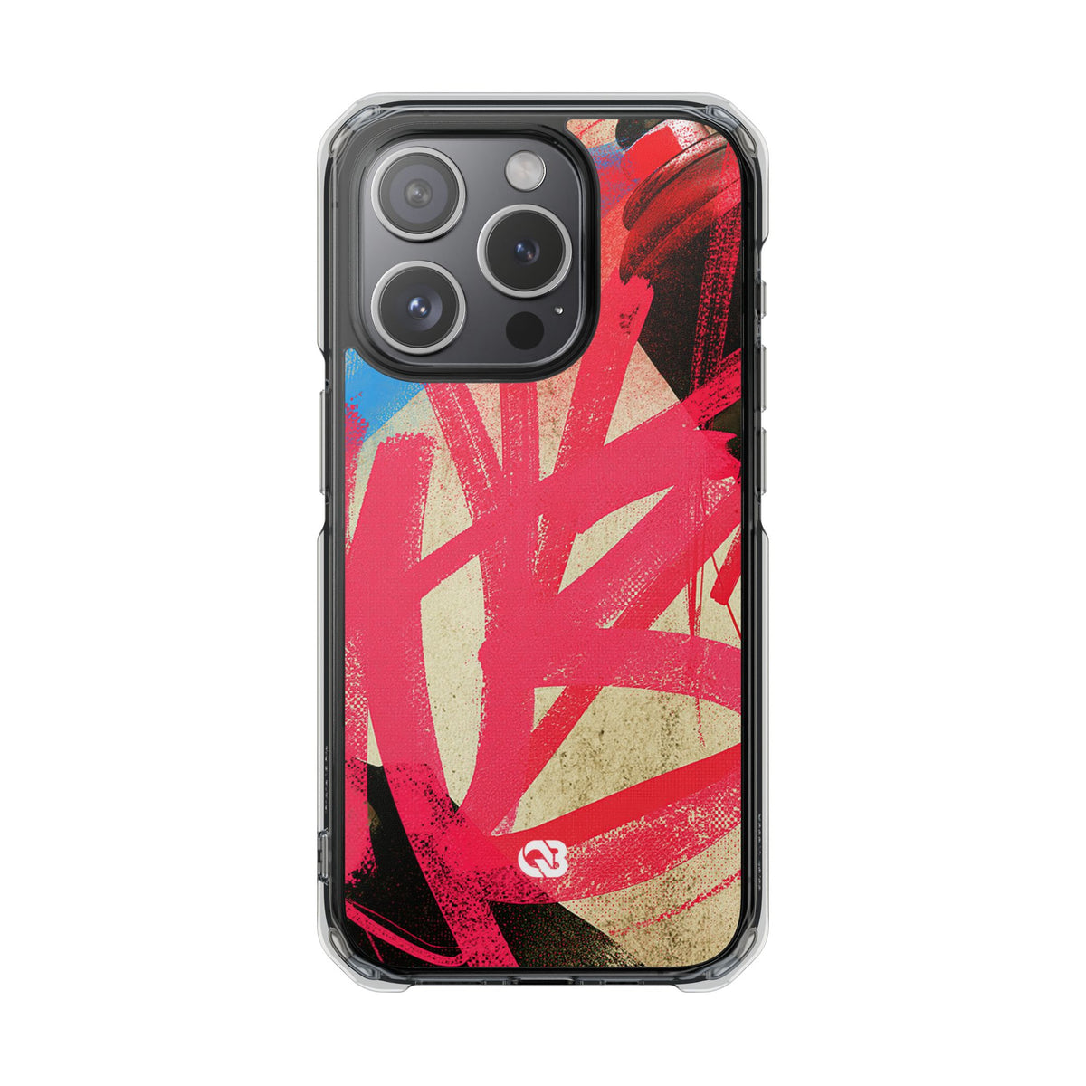 Neon Spray Tag · Clear Impact Magnetic Phone Case for iPhone · Pink