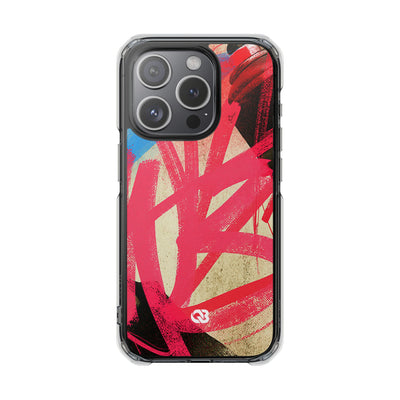 Neon Spray Tag · Clear Impact Magnetic Phone Case for iPhone · Pink