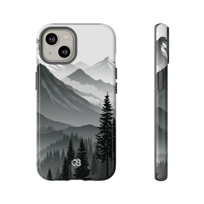 Grey Tough Phone Case for iPhone - Granite Ridge Mist