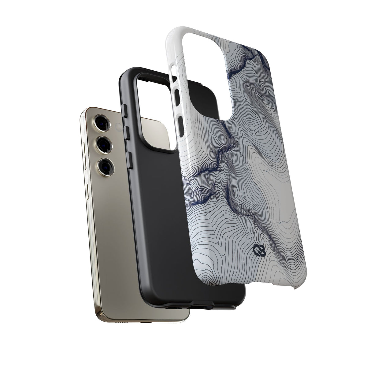 Nordic Ridge Contour · Tough Phone Case for Samsung · White