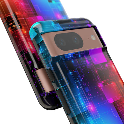 Spectral Circuit Grid · Tough Phone Case for Pixel ·  Black