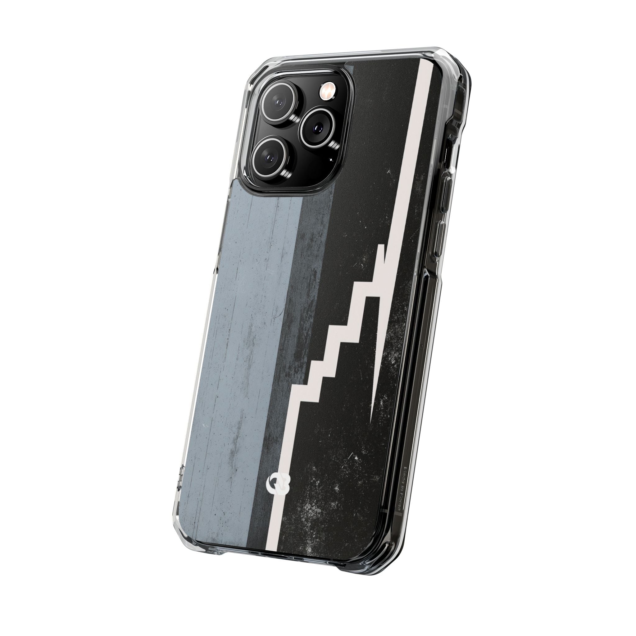 Grey Impact MagSafe Phone Case for iPhone - Industrial Concrete Void