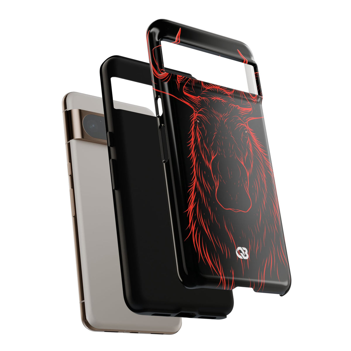 Crimson Horizon Moose · Tough Phone Case for Pixel ·  Black