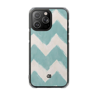 Teal Painted Chevron · Impact Coque de téléphone pour iPhone · Magsafe