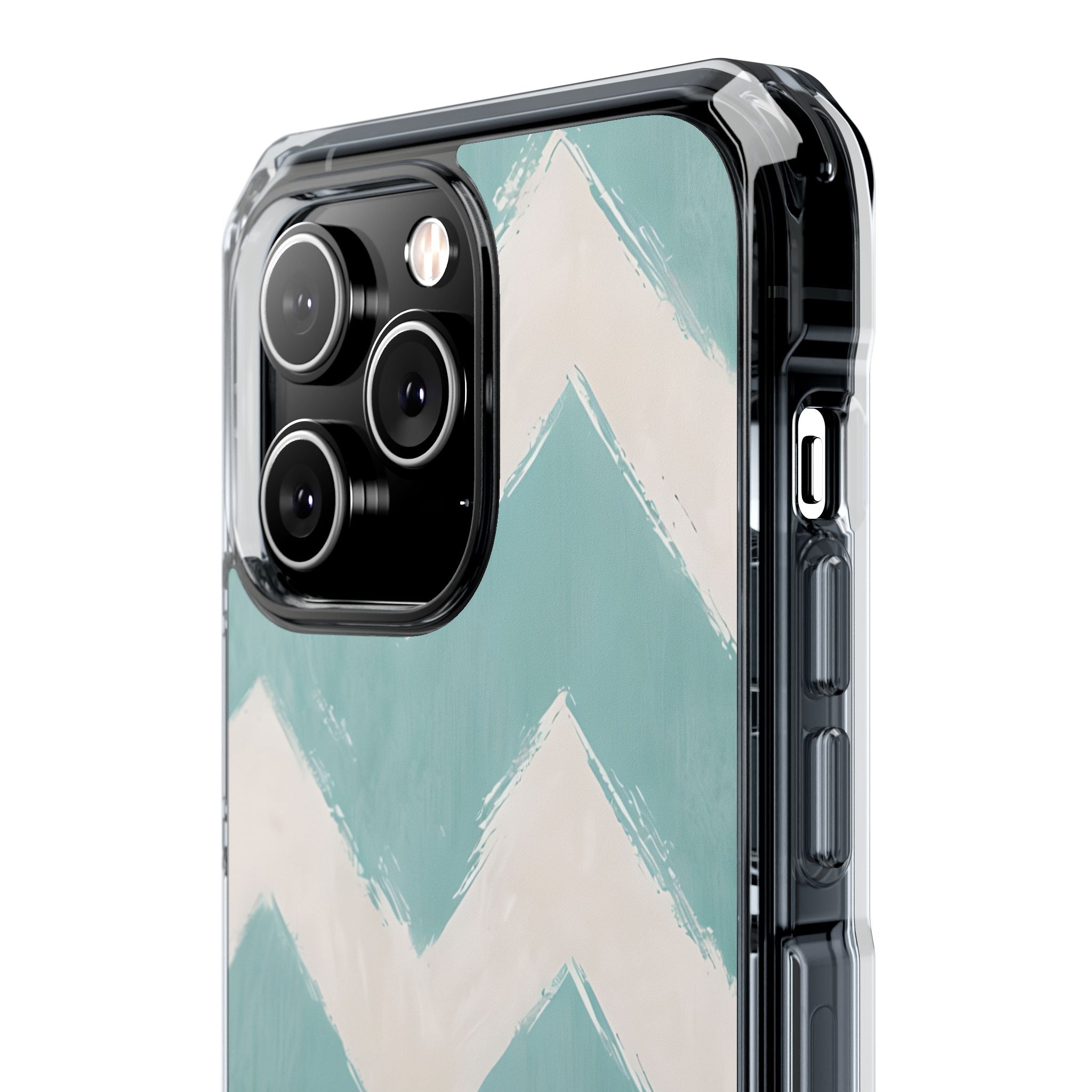 Teal Painted Chevron · Impact Coque de téléphone pour iPhone · Magsafe