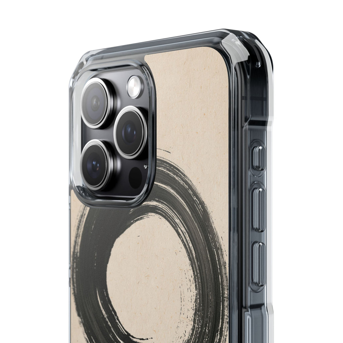 Zen Ensō Circle · Clear Impact Magnetic Phone Case for iPhone · Beige