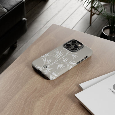 Beige Tough Phone Case for iPhone - Sandstone Bamboo Stalks