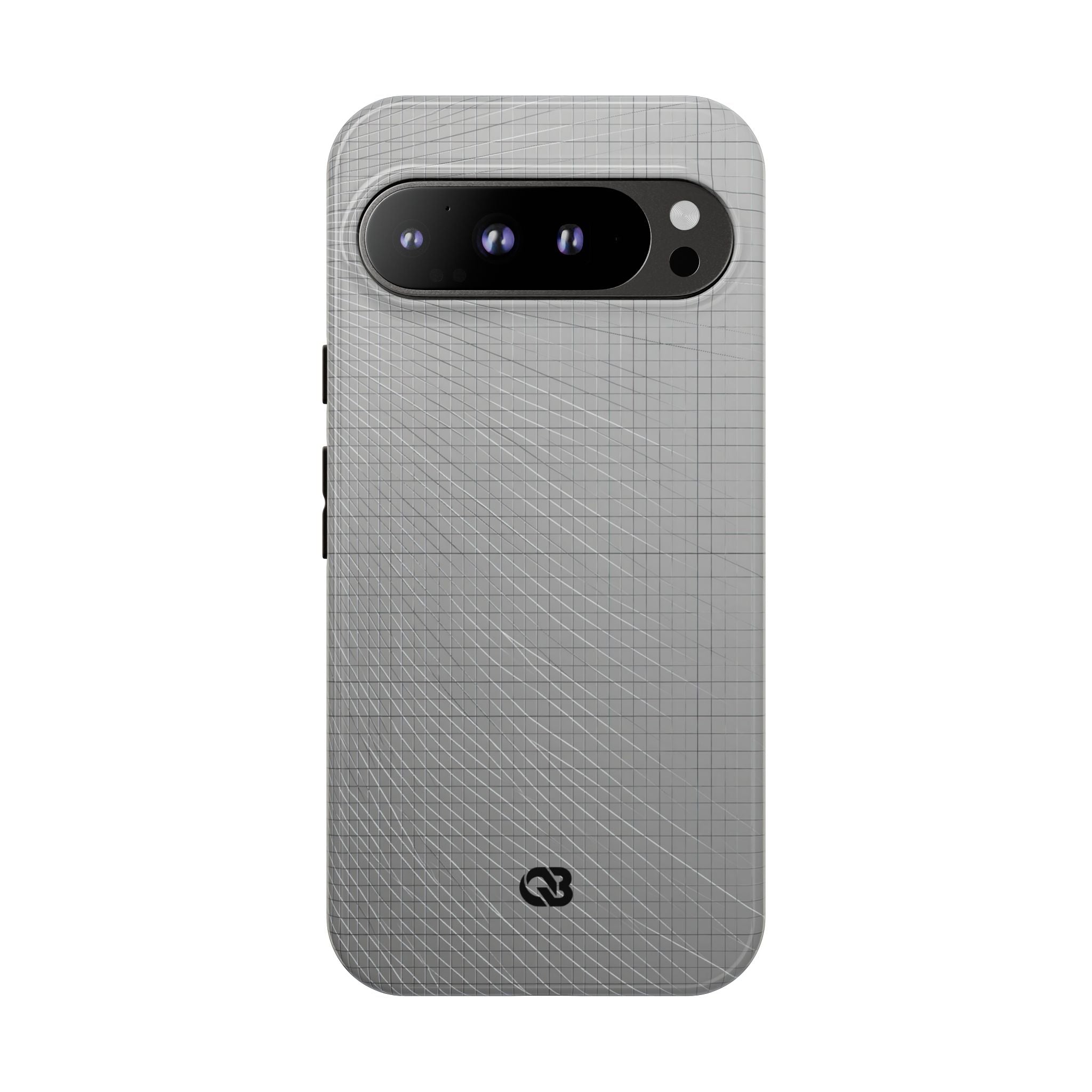Grey Tough Phone Case for Google Pixel - Chrome Mesh Warp