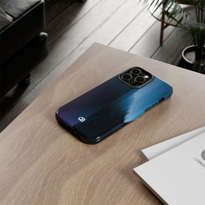 Blue Tough Phone Case for iPhone - Indigo Distortion Wave