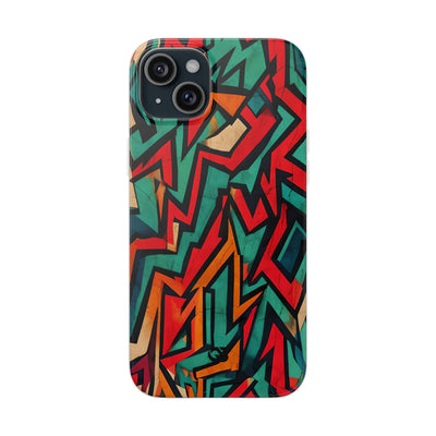Jagged Teal Static · Soft Phone Case for iPhone