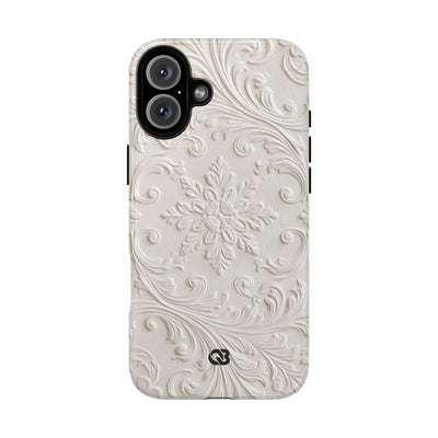 Ivory Baroque Relief · Tough Phone Case for iPhone · White
